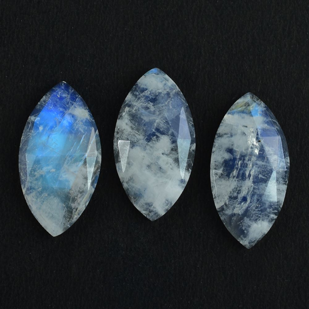 RAINBOW MOONSTONE ROSE CUT MARQUISE CAB (SEMI CLOUDY) 23.00X12.00 MM 7.18 Cts.