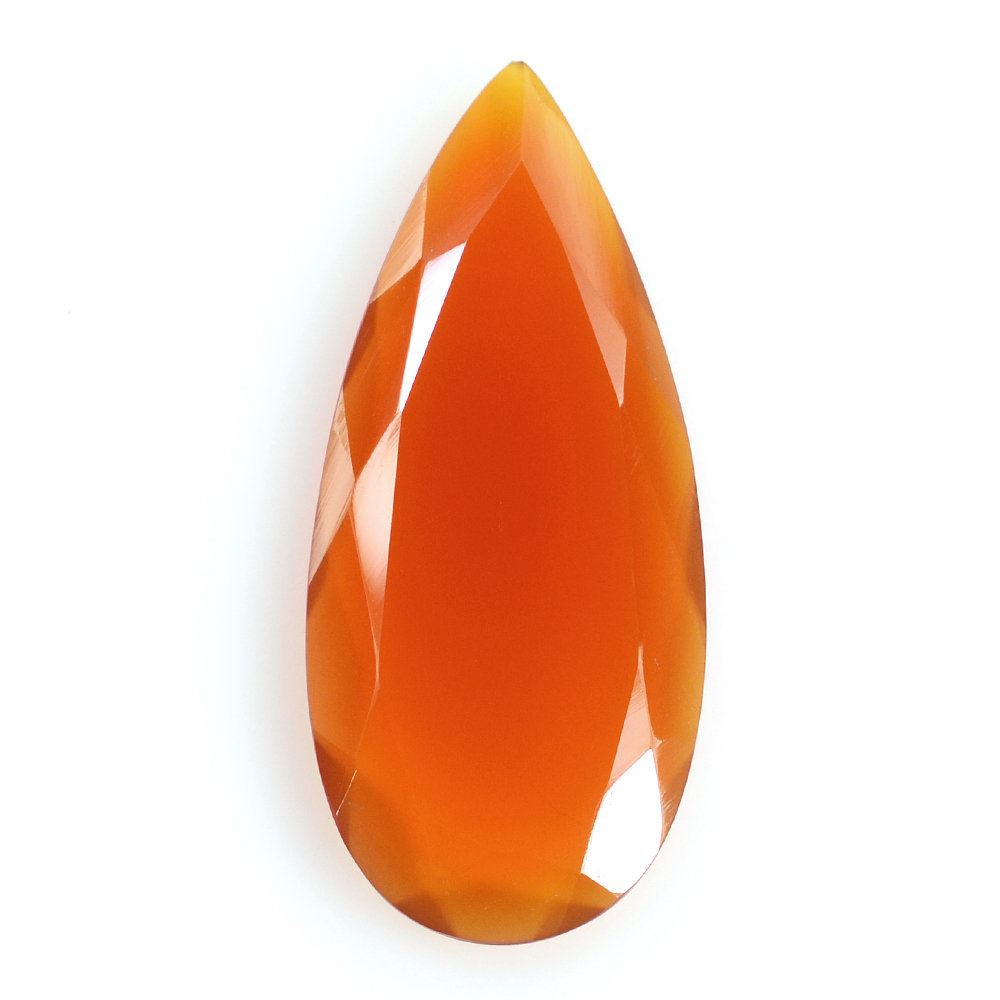 RED ONYX BOTH SIDE TABLE CUT PEAR 34X15MM 12.67 Cts.