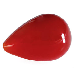 RED ONYX PLAIN EGGS (HALF DRILL) 16X11MM 11.65 Cts.