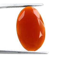 RED ONYX STEP CUT IRREGULAR OVAL 22X14MM 9.06 Cts.