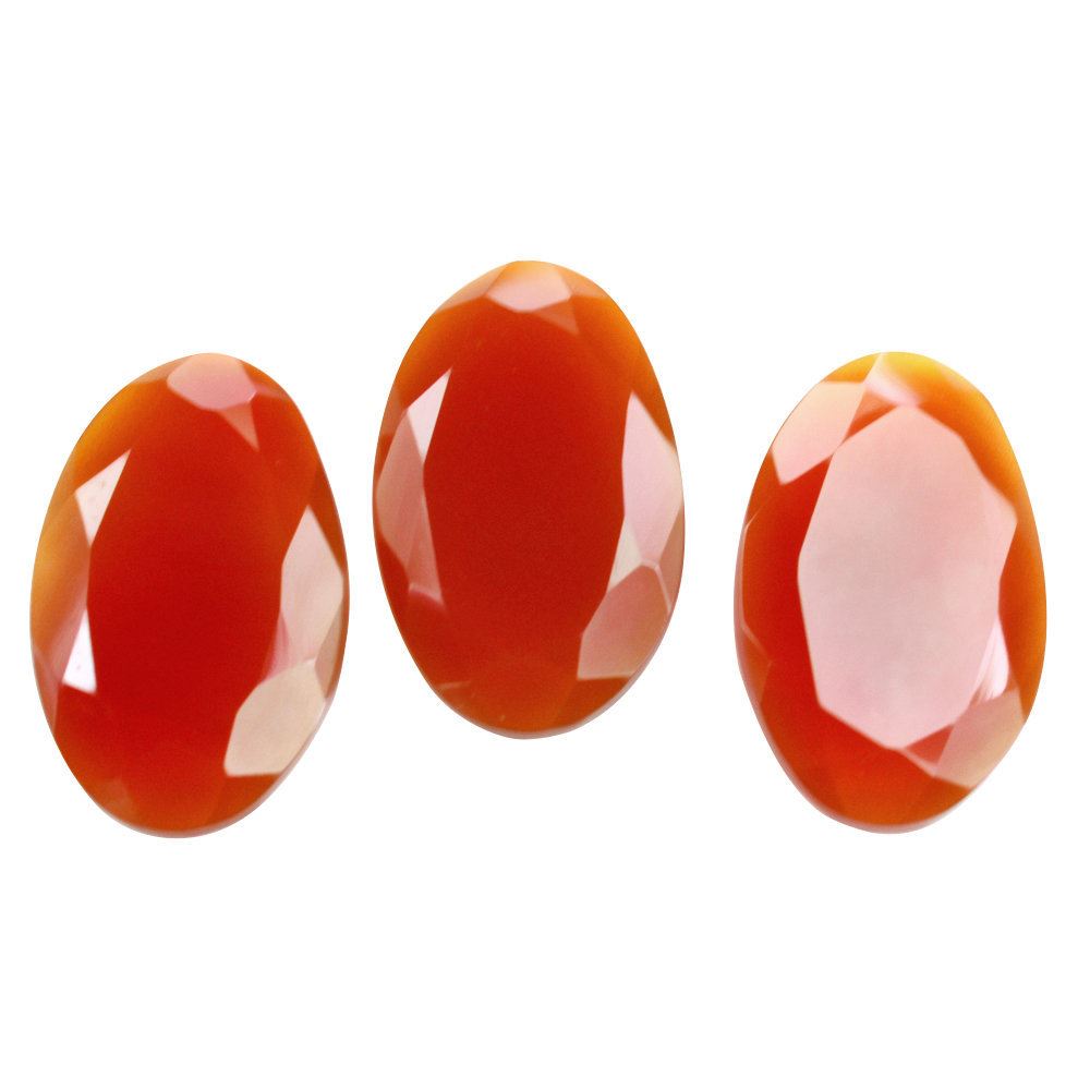 RED ONYX STEP CUT IRREGULAR OVAL 22X14MM 9.06 Cts.