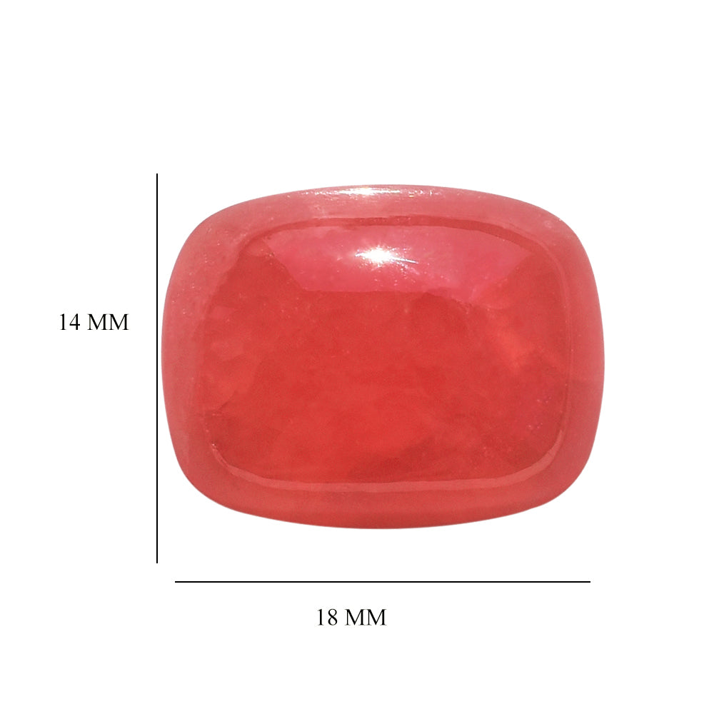 RHODOCHROSITE PLAIN CUSHION CAB (OPAQUE) 18.00X14.00 MM 15.23 Cts.