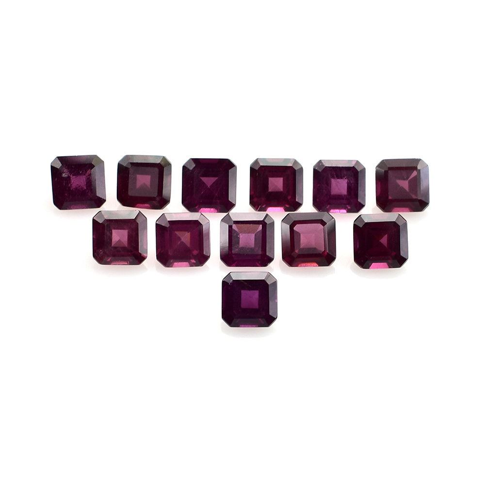 RHODOLITE STEP CUT OCTAGON (MILKY/HI) 6X6MM 1.32 Cts.