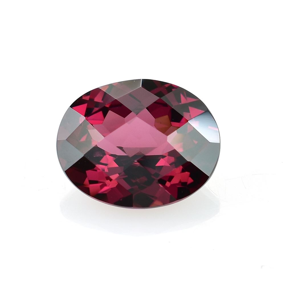 RHODOLITE CHECKER CUT TOP OVAL (PURPLE)(SI) 10.00X8.00 MM 3.00 Cts.