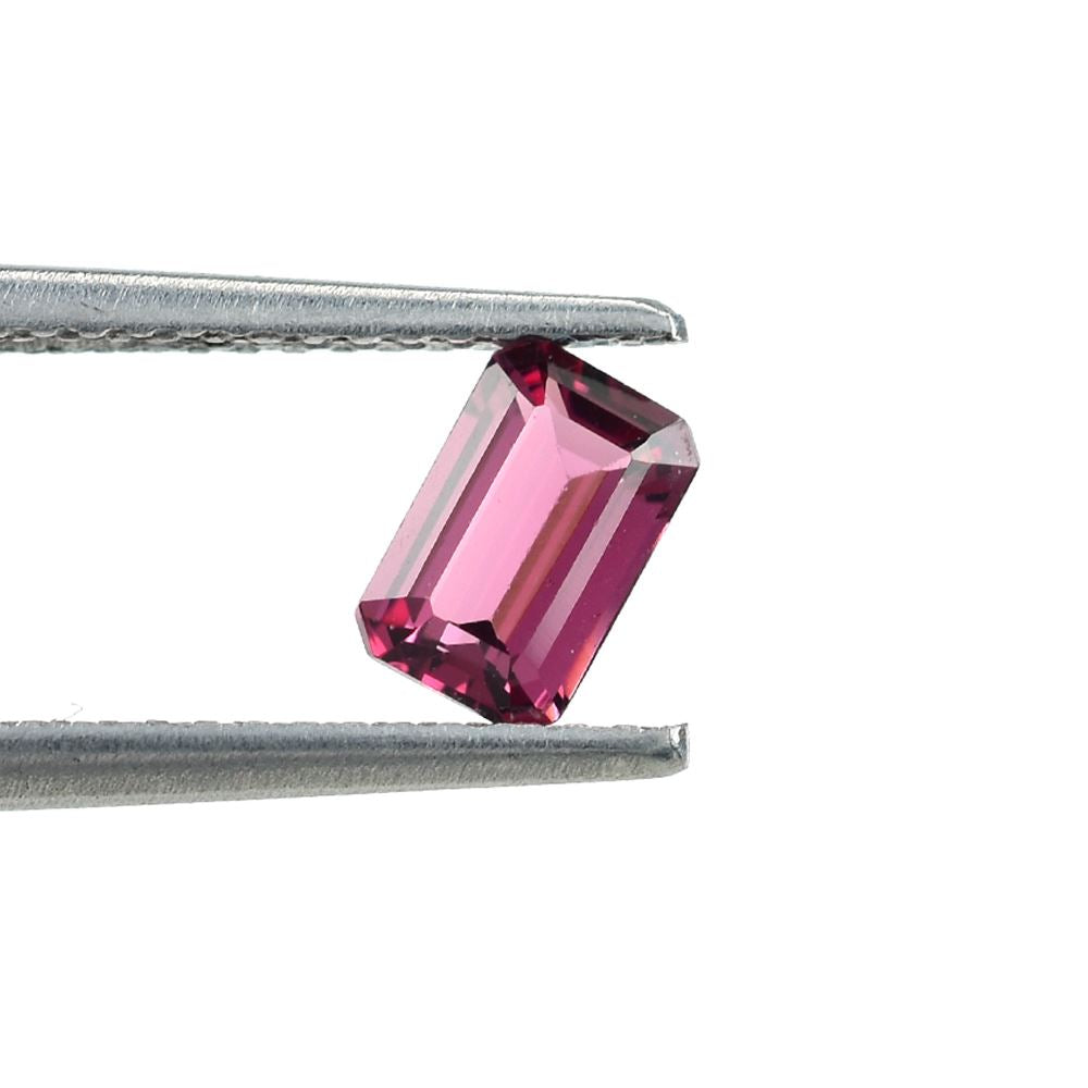 RHODOLITE STEP CUT OCTAGON (REDISH PURPLE DARK)(CLEAN) 6.00X4.00 MM 0.75 Cts.