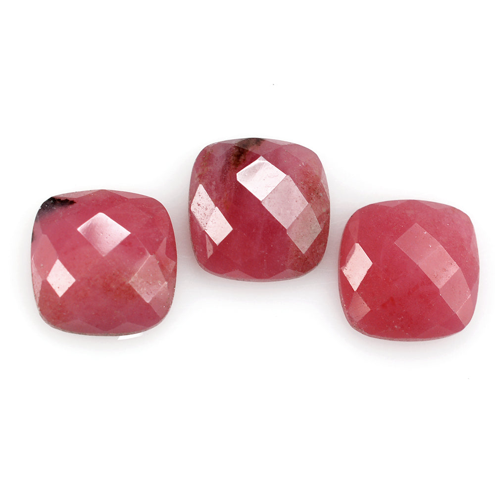 RHODONITE CHECKER CUSHION CAB 8MM 2.33 Cts.