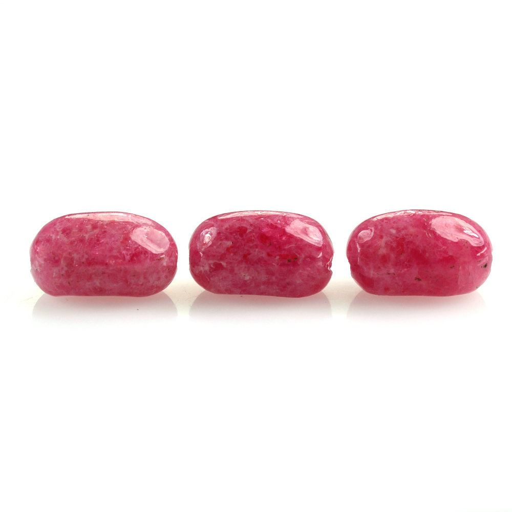 RHODONITE BEANS SHAPE FANCY (FULL DRILL 1MM) 9X5.50MM 2.65 Cts.