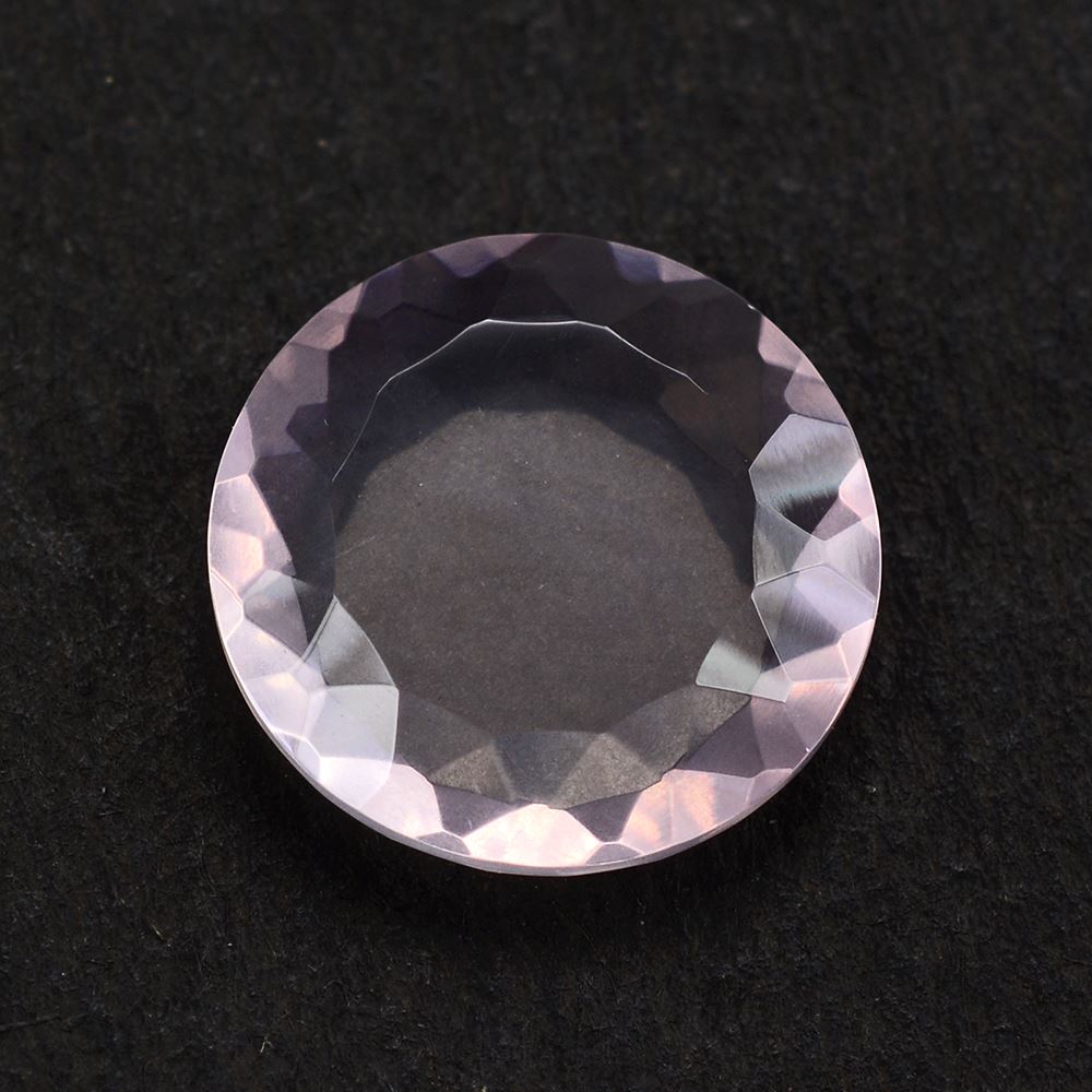 ROSE QUARTZ CONCAVE ROUND FLAT COIN 12MM 3.80 Cts.