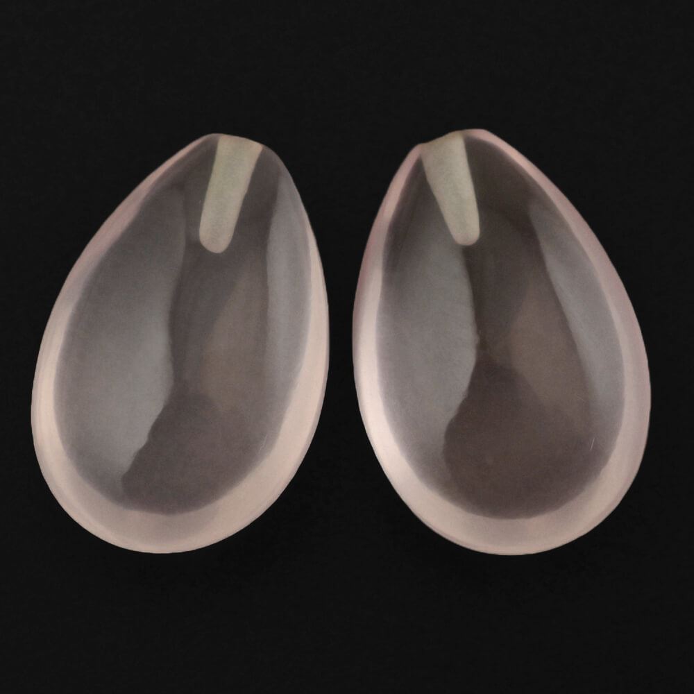 ROSE QUARTZ LENTIL PEAR TRANSPARENT NICE 12X8MM 3.16 Cts.