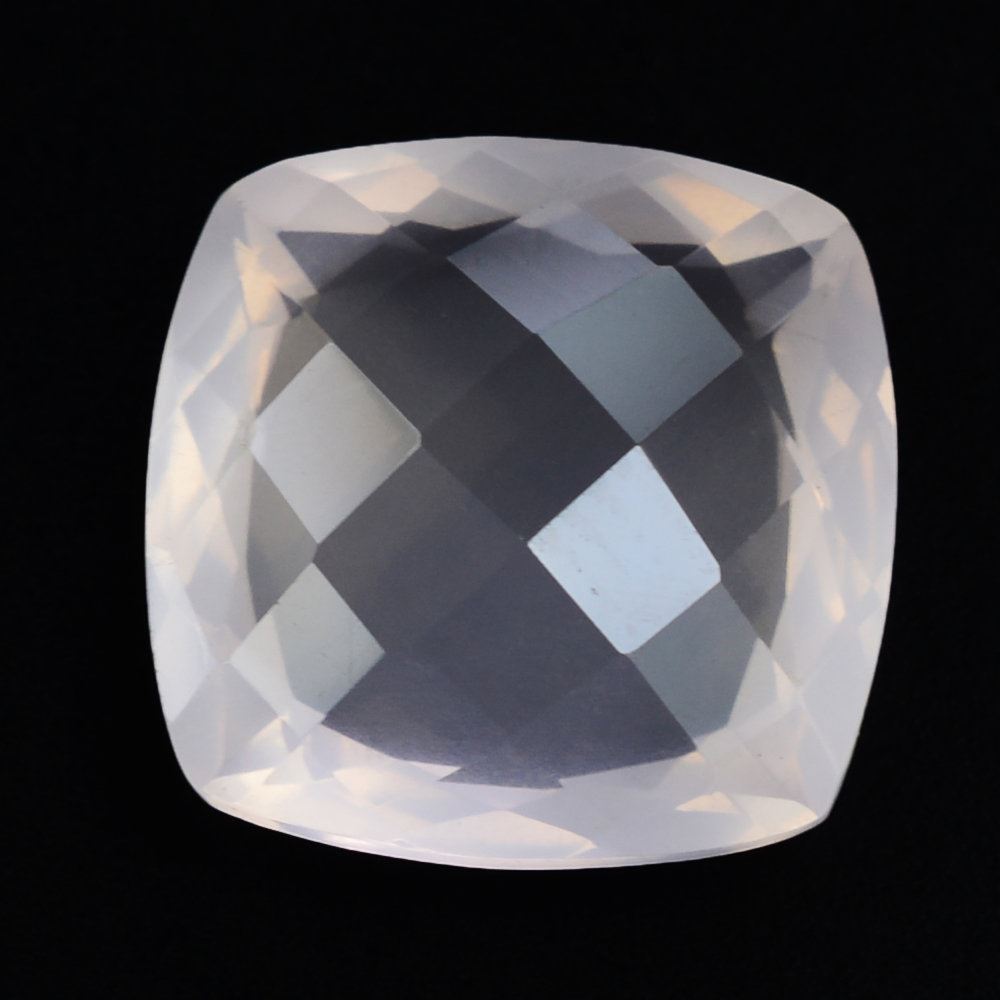 ROSE QUARTZ ANTIKE CUSHION WITH ONE SIDE TABLE CUT ONE SIDE CHECKER CUT (DES#24) 12MM 6.23 Cts.