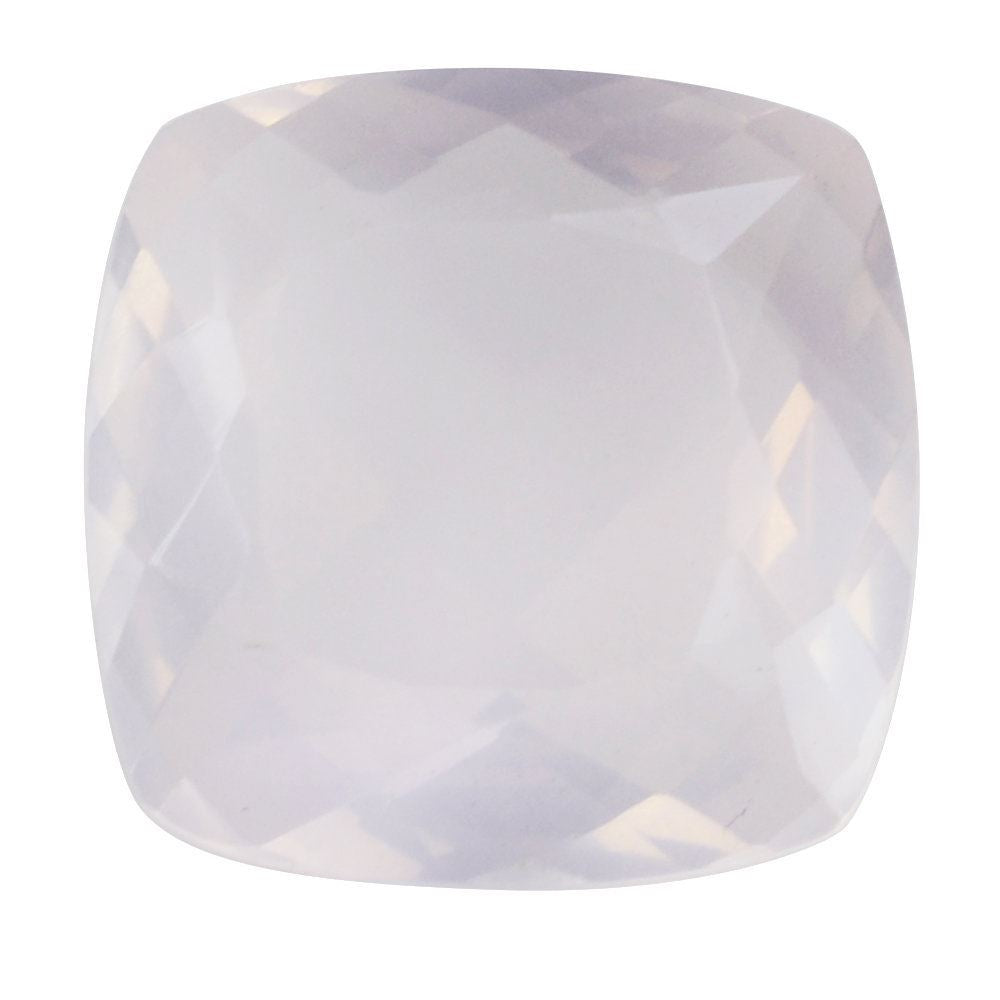 ROSE QUARTZ ANTIKE CUSHION WITH ONE SIDE TABLE CUT ONE SIDE CHECKER CUT (DES#24) 12MM 6.23 Cts.