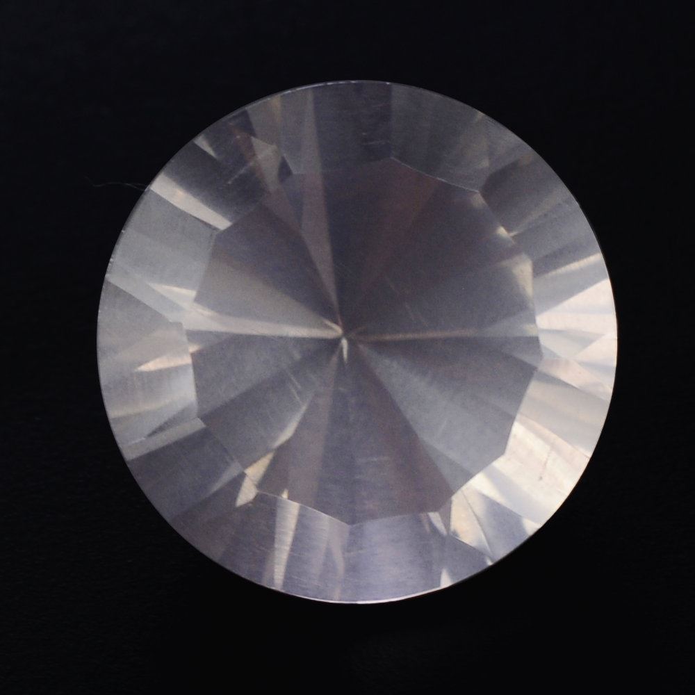 ROSE QUARTZ CONCAVE STRAIGHT FACET ROUND (DES#77) 10MM 3.27 Cts.