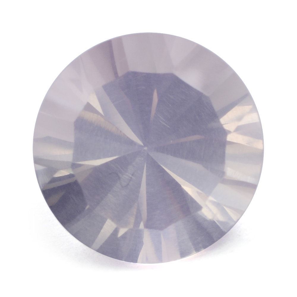 ROSE QUARTZ CONCAVE STRAIGHT FACET ROUND (DES#77) 10MM 3.27 Cts.