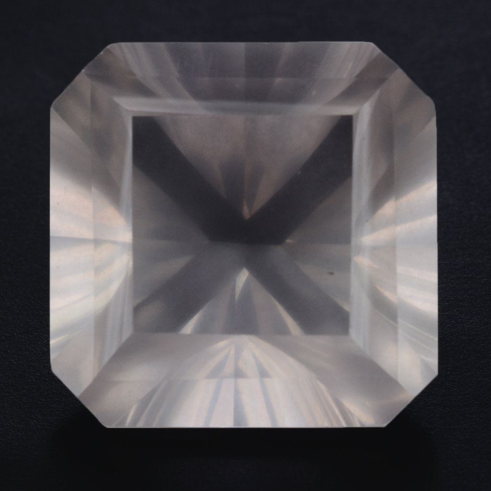 ROSE QUARTZ ASCHER CONCAVE SQUARE-OCTAGON (DES#138) 15MM 13.30 Cts.