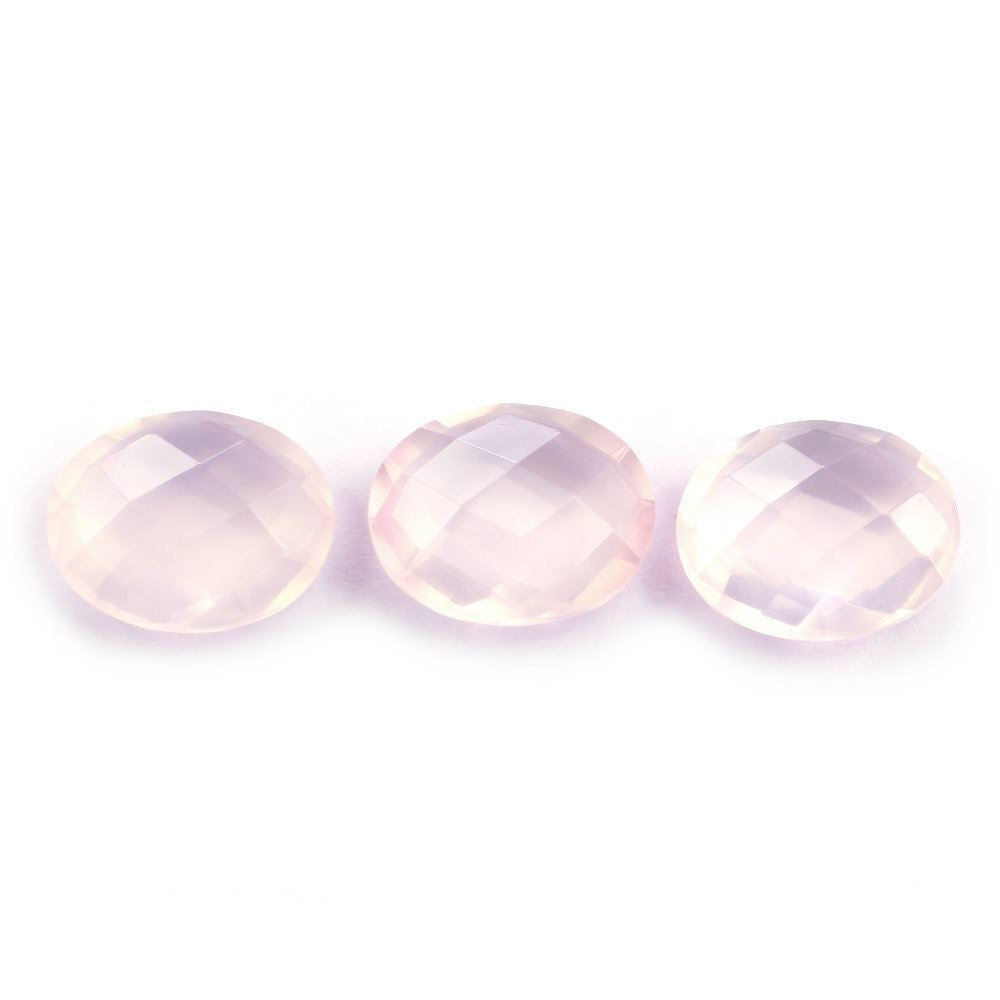 ROSE QUARTZ SUPER CHECKER CUT BRIOLETTE OVAL 10X8MM 2.25 Cts.