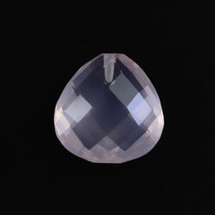 ROSE QUARTZ CHECKER CUT BRIOLETTE PEAR (HALF DRILL) 10MM 3.39 Cts.