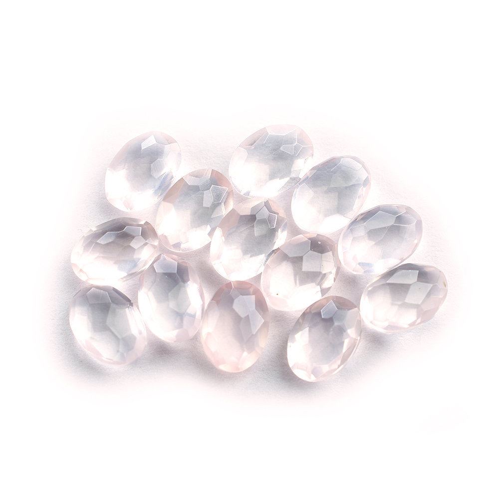 ROSE QUARTZ IRREGULAR CUT BRIOLETTE OVAL (SEMI-MILKY) 7X5MM 0.69 Cts.