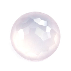 ROSE QUARTZ IRREGULAR CUT ROUND CAB (SEMI-MILKY/NORMAL) 12X12MM 4.75 Cts.