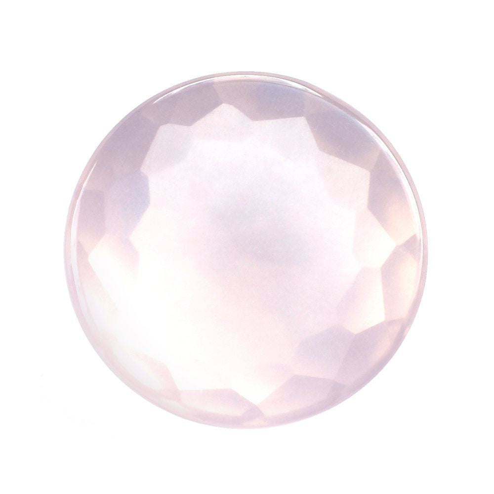 ROSE QUARTZ IRREGULAR CUT ROUND CAB (SEMI-MILKY/NORMAL) 12X12MM 4.75 Cts.