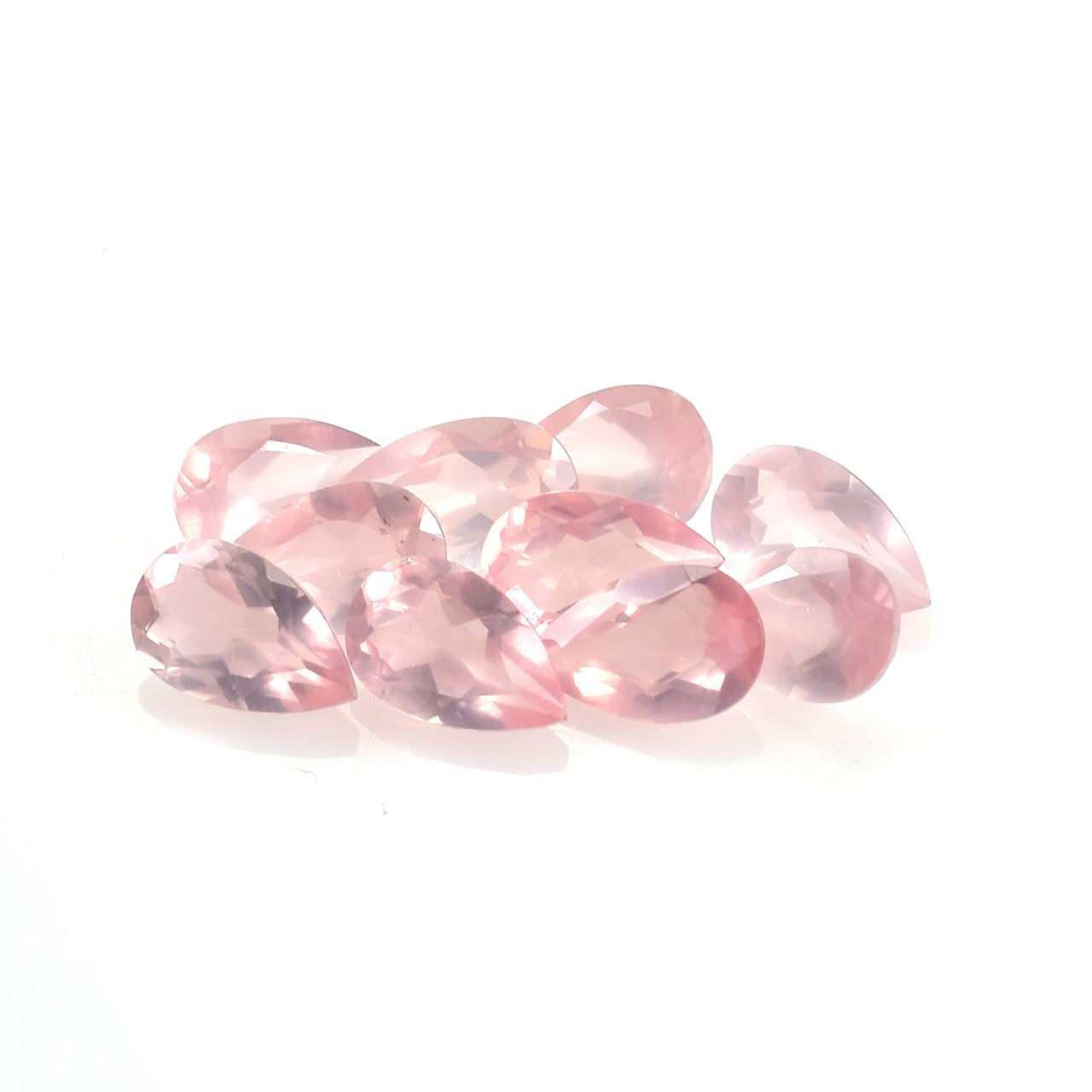 ROSE QUARTZ CUT PEAR (SUPER/SEMI MILKY)(SI) 8.00X5.00 MM 0.75 Cts.