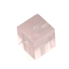 ROSE QUARTZ CUBE SHAPE (4 SIDE DRILLED)(SUPER)(CLEAN)(TRANSPARENT)(H/D-2.00MM) 10.00X10.00 MM 12.11 Cts.