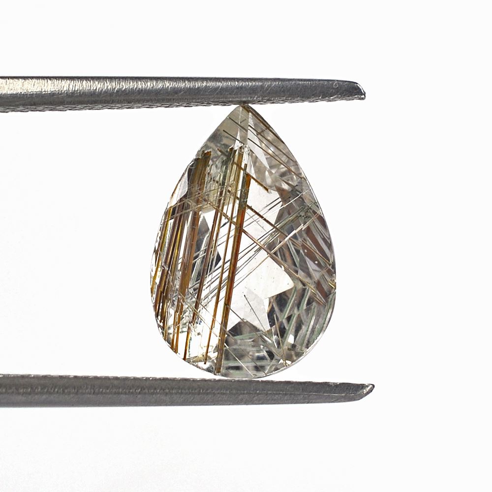 RED RUTILE QUARTZ CUT PEAR 12X8MM 2.70 Cts.