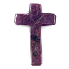 RUBY CROSS (HALF DRILL 1MM) 22X15MM 10.60 Cts.