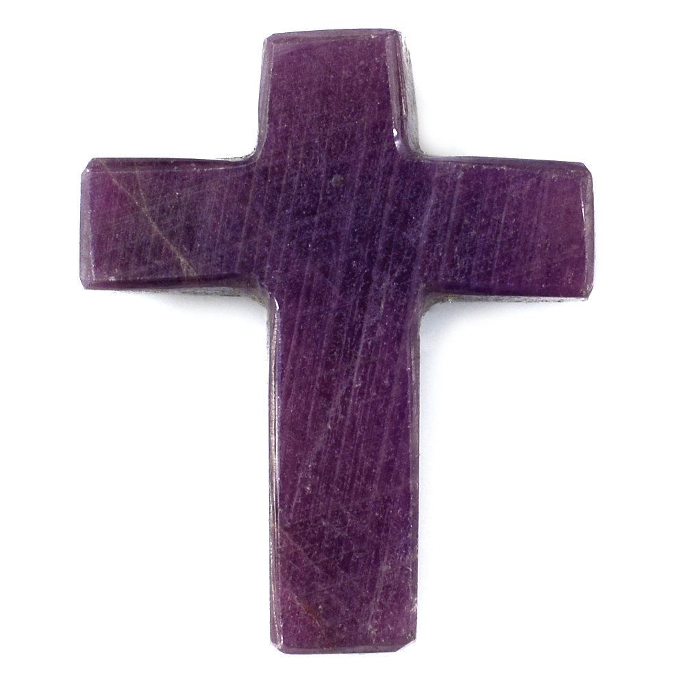 RUBY CROSS (HALF DRILL 1MM) 20X17MM 11.85 Cts.