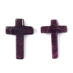 RUBY CROSS (HALF DRILL 1MM) 24X17MM 12.13 Cts.