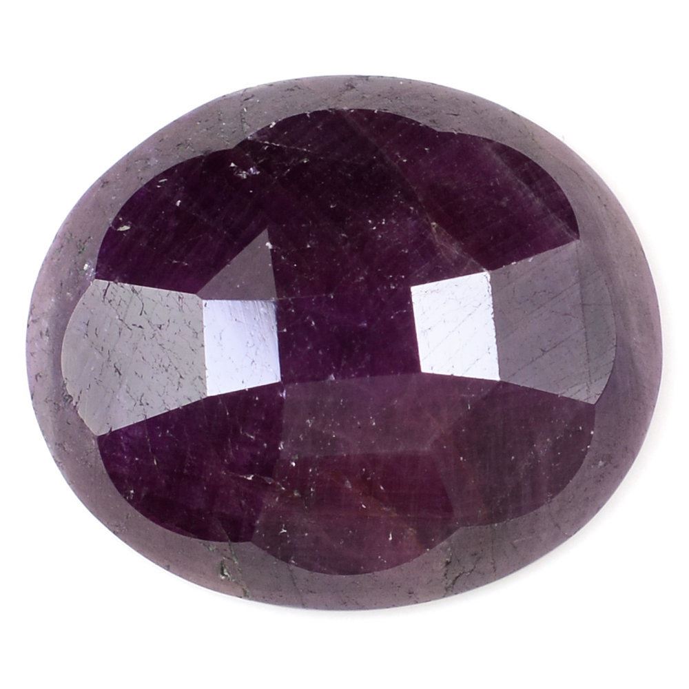 RUBY STEP CUT OVAL CAB 19X16MM 17.40 Cts.