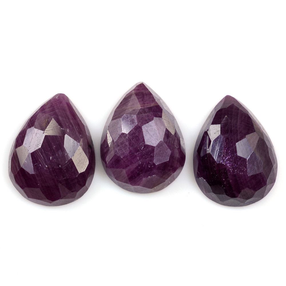 RUBY FOOTBALL CUT PEAR CAB 16X12MM 8.88 Cts.