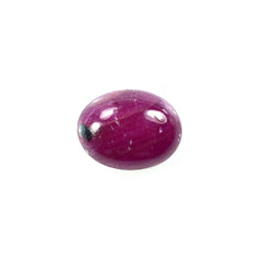 RUBY RED INDIAN PLAIN OVAL CAB (OPAQUE)(WITH BLACK SPOT DARK) 8.00X6.00 MM 1.58 CTS