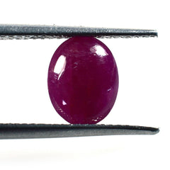 RUBY INDIAN PLAIN LENTIL OVAL (OPAQUE)(DARK)(CLEAN) 9.00X7.00 MM 2.06 CTS
