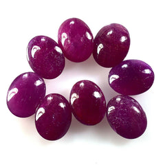RUBY INDIAN PLAIN LENTIL OVAL (OPAQUE)(DARK)(CLEAN) 9.00X7.00 MM 2.06 CTS