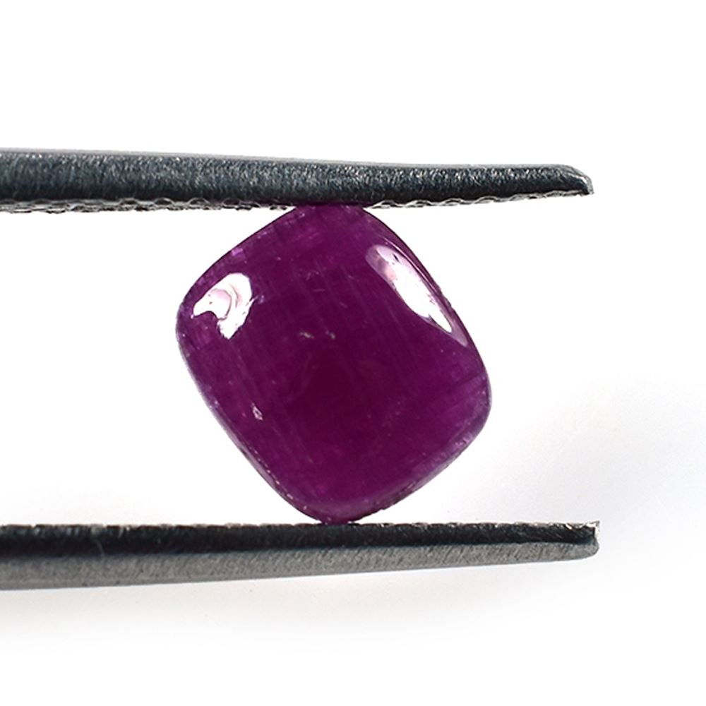 RUBY INDIAN PLAIN LENTIL CUSHION (OPAQUE)(MEDIUM)(CLEAN) 7.00X6.00 MM 1.57 CTS