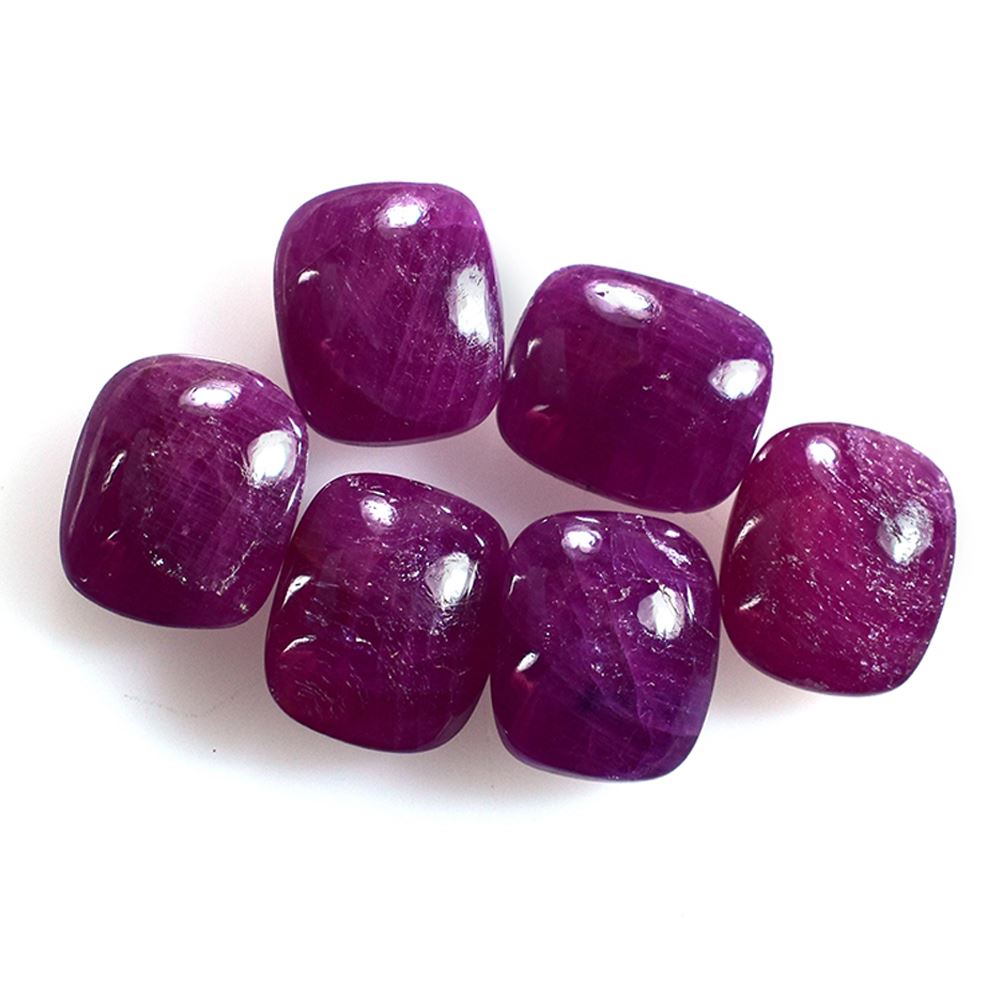 RUBY INDIAN PLAIN LENTIL CUSHION (OPAQUE)(MEDIUM)(CLEAN) 7.00X6.00 MM 1.57 CTS
