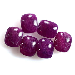 RUBY INDIAN PLAIN LENTIL CUSHION (OPAQUE)(MEDIUM)(CLEAN) 7.00X6.00 MM 1.57 CTS