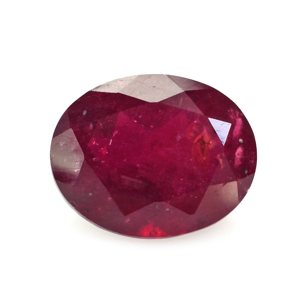 GLASSFILLED RUBY CUT OVAL 10X8MM 3.65 Cts.