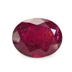 GLASSFILLED RUBY CUT OVAL 10X8MM 3.65 Cts.