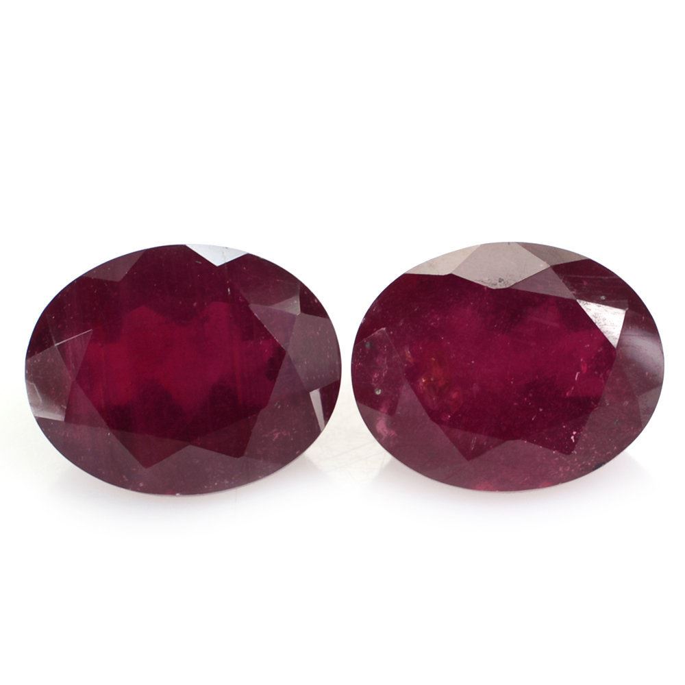 GLASSFILLED RUBY CUT OVAL 10X8MM 3.65 Cts.