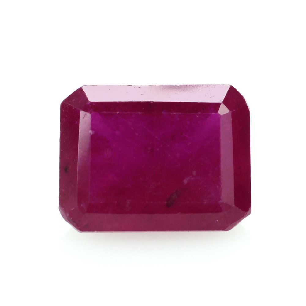 GLASSFILLED RUBY CUT OCTAGON 9X7MM 3.10 Cts.