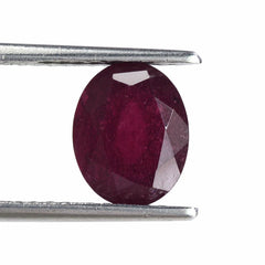 GLASSFILLED RUBY CUT OVAL (STEP CUT BACK) 9X6.50MM 2.41 Cts.