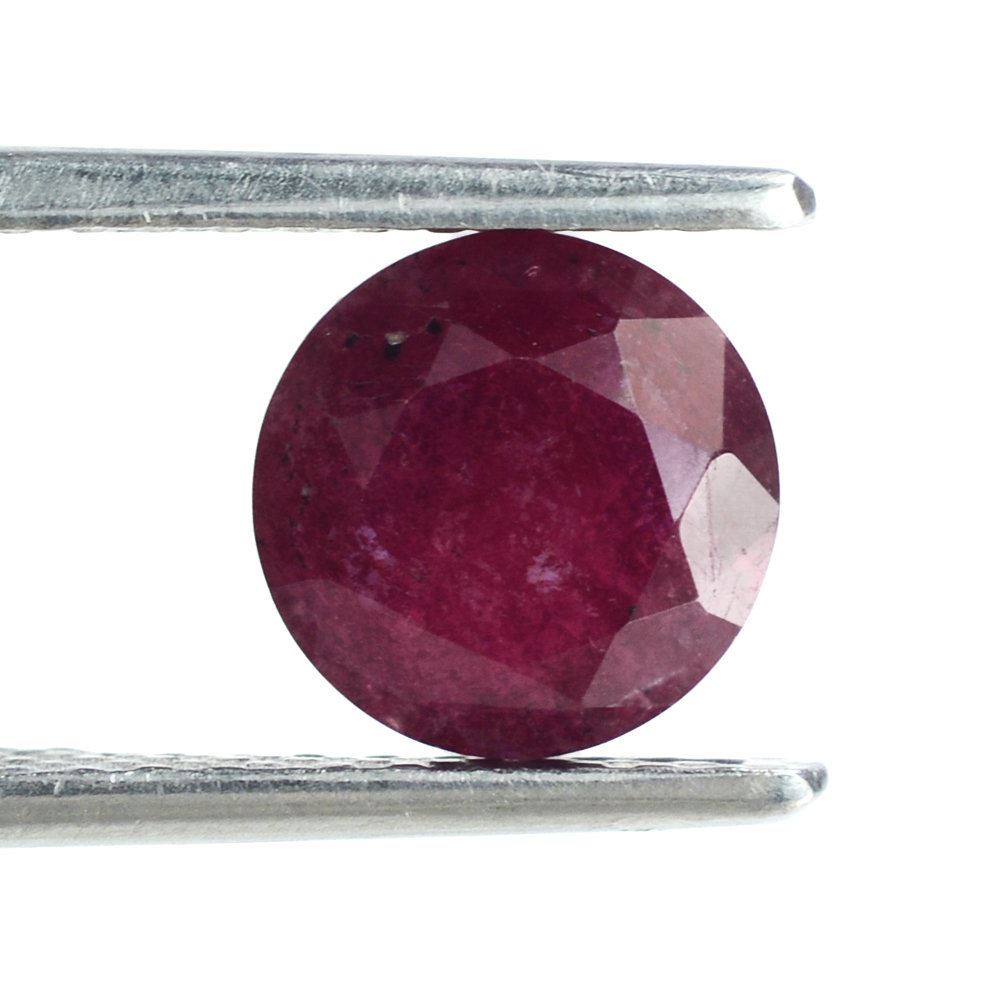 GLASSFILLED RUBY CUT ROUND (STEP CUT BACK) 8MM 2.69 Cts.