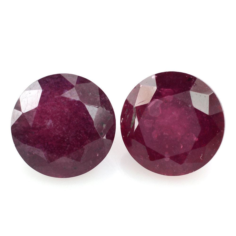 GLASSFILLED RUBY CUT ROUND (STEP CUT BACK) 8MM 2.69 Cts.