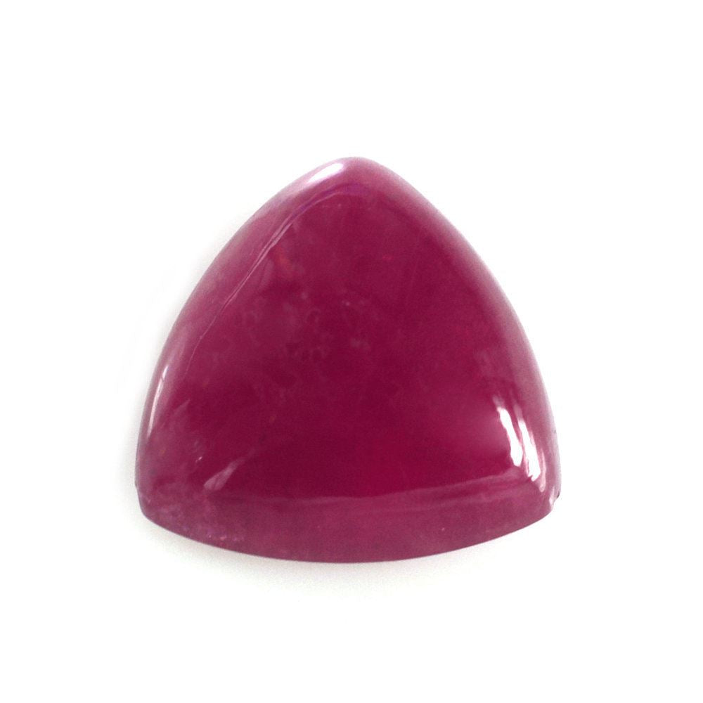GLASSFILLED RUBY TRILLION CAB 10MM 3.90 Cts.