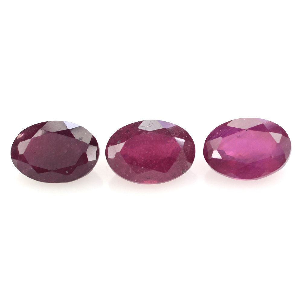 GLASSFILLED RUBY CUT OVAL (STEP CUT BACK) 7X5MM 1.04 Cts.