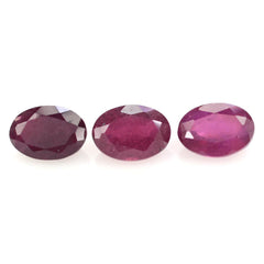 GLASSFILLED RUBY CUT OVAL (STEP CUT BACK) 7X5MM 1.04 Cts.