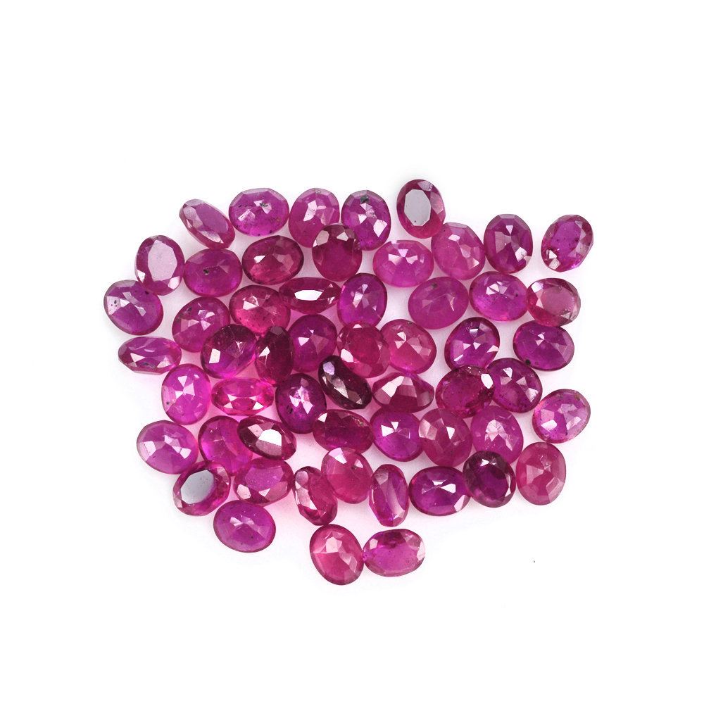 GLASSFILLED RUBY CUT OVAL (STEP CUT BACK) 5X4MM 0.52 Cts.