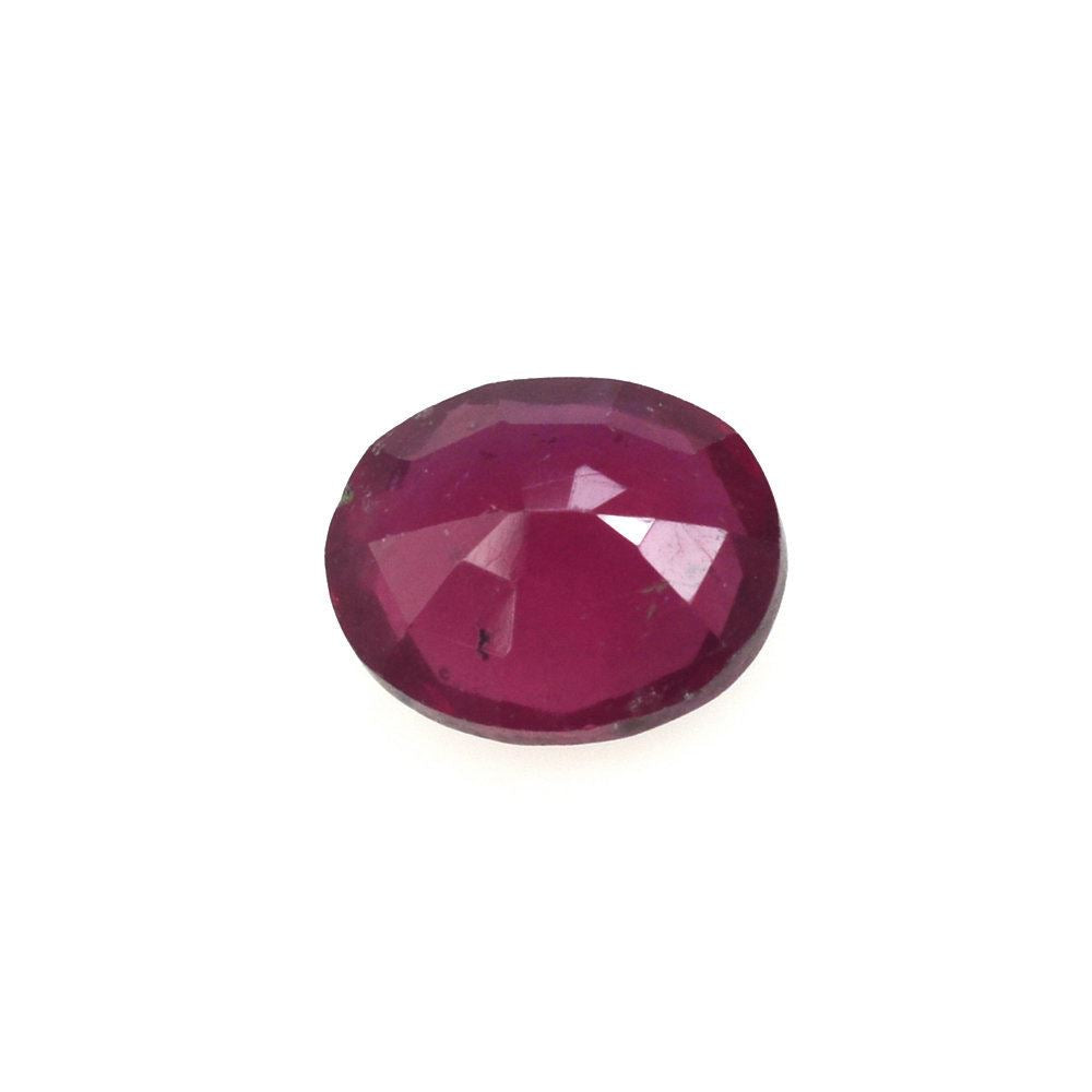 GLASSFILLED RUBY CUT OVAL (STEP CUT BACK) 5X4MM 0.47 Cts.