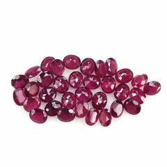 GLASSFILLED RUBY CUT OVAL (STEP CUT BACK) 5X4MM 0.47 Cts.